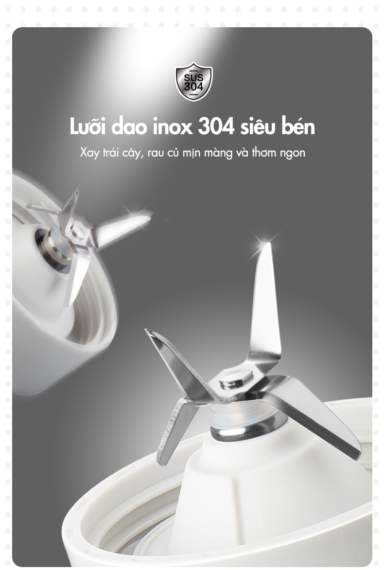 Mô tả Máy Xay Sinh Tố Mini 400ml Bear LLJ-C04W1 - Hàng Chính Hãng - 6