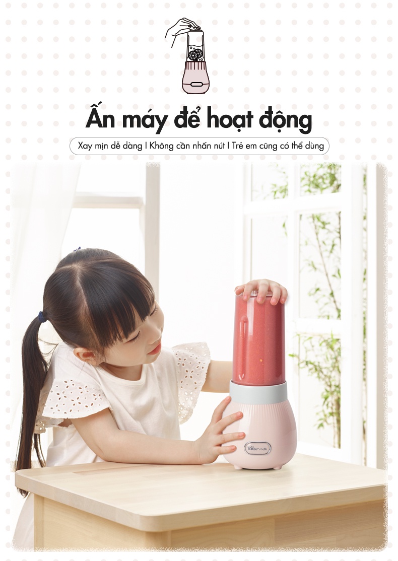 Mô tả Máy Xay Sinh Tố Mini 400ml Bear LLJ-C04W1 - Hàng Chính Hãng - 7