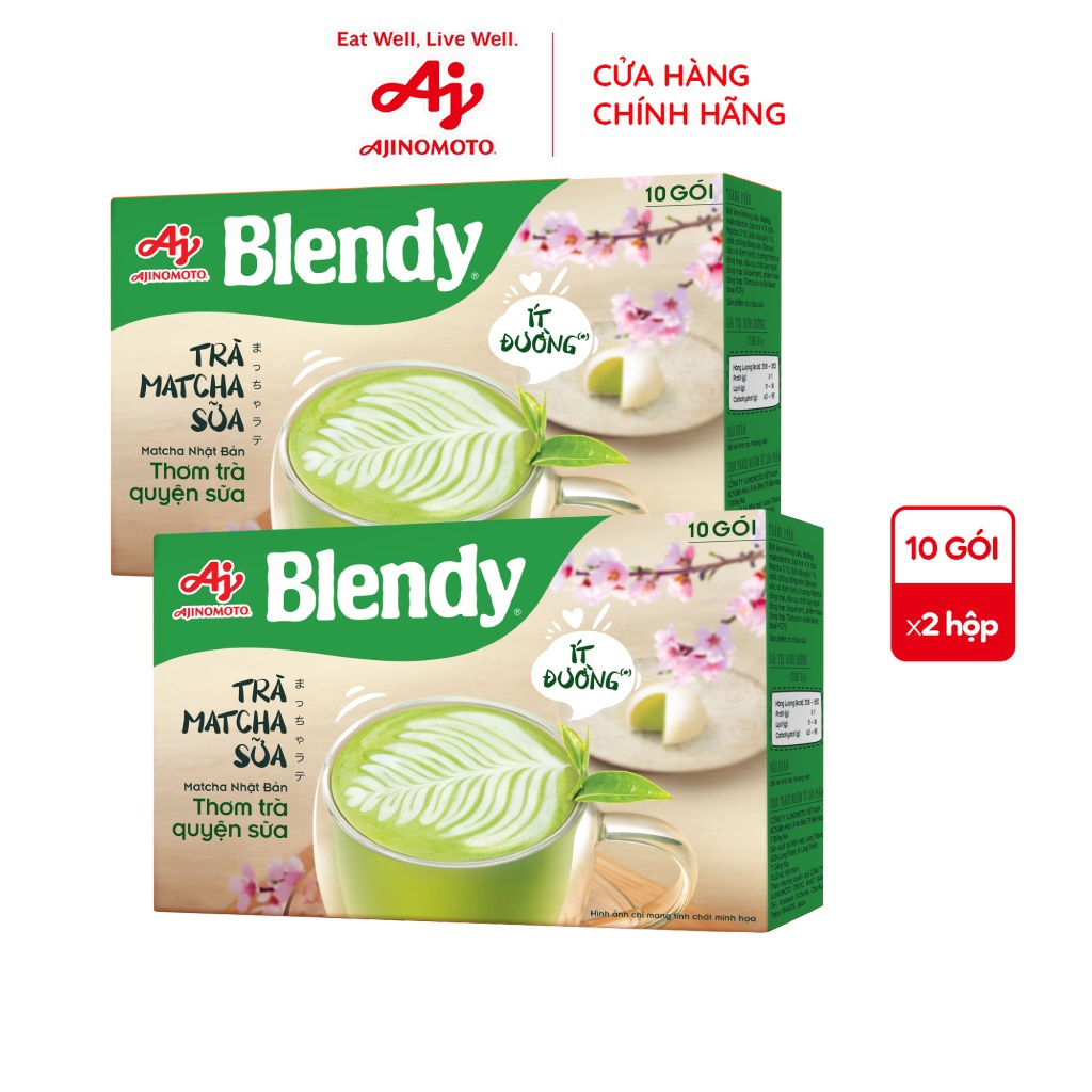 Mô tả Combo 2 Hộp Trà Matcha sữa Blendy® 160g/Hộp (1 Hộp 10 Gói) - 2