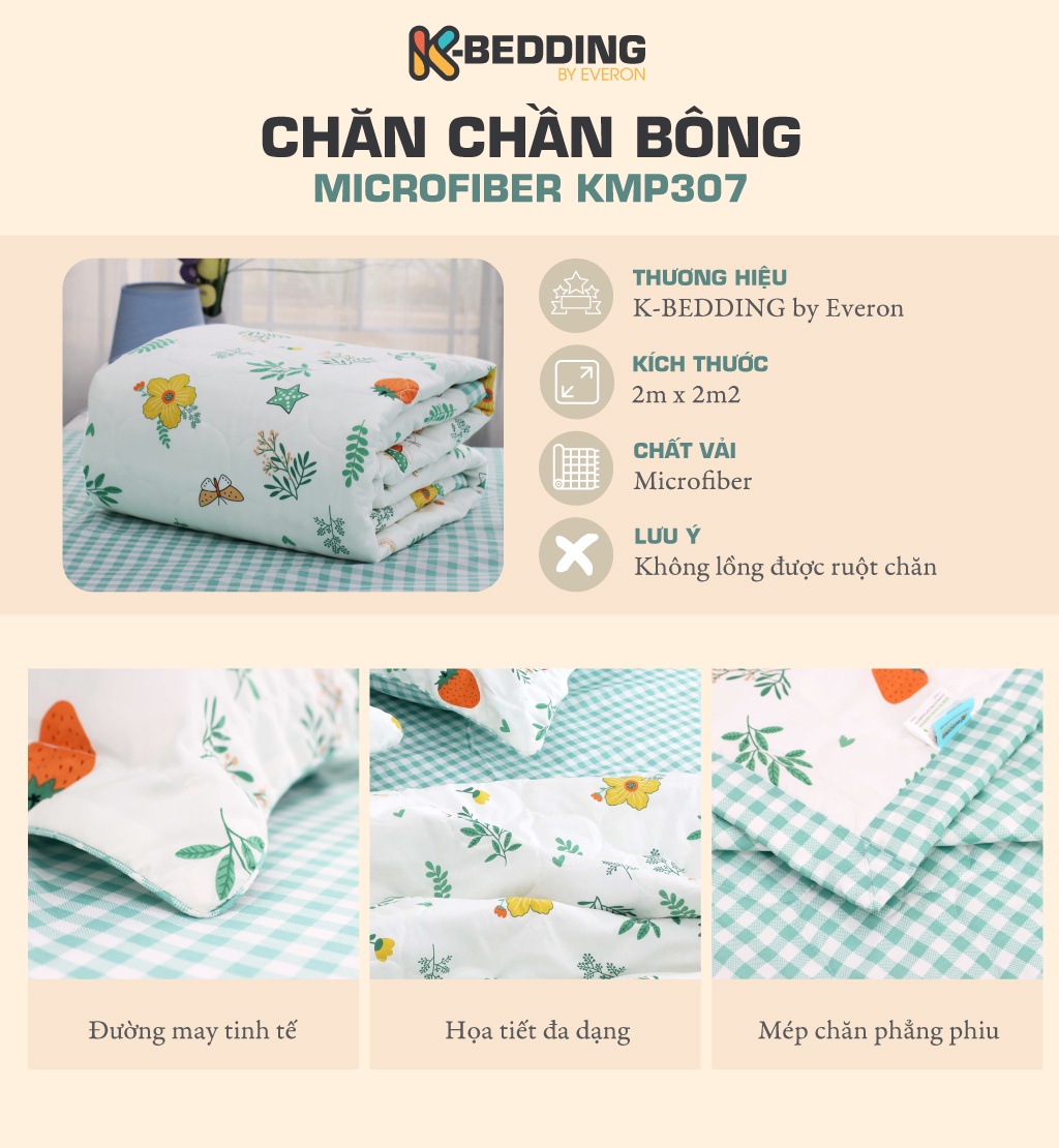 Mô tả Chăn chần bông K-Bedding by Everon KMP chất vải Microfiber - 2