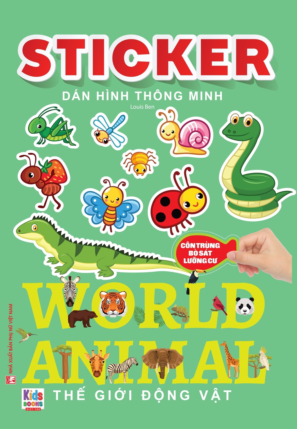 Mô tả Sách - Sticker dán hình thông minh - Côn Trùng, Bò Sát, Lưỡng Cư (VT) - 1