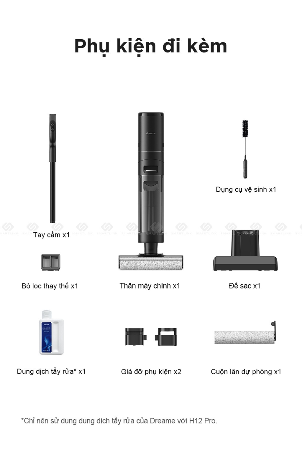 Mô tả Máy Lau Sàn Hút Bụi Không Dây Cầm Tay Dreame H12 Pro - Bản quốc tế - BH 24 tháng - 12