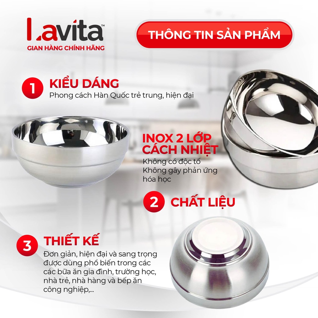 Combo 10 Tô inox 304 Delio có 2 lớp cách nhiệt kiểu dáng Hàn Quốc ...