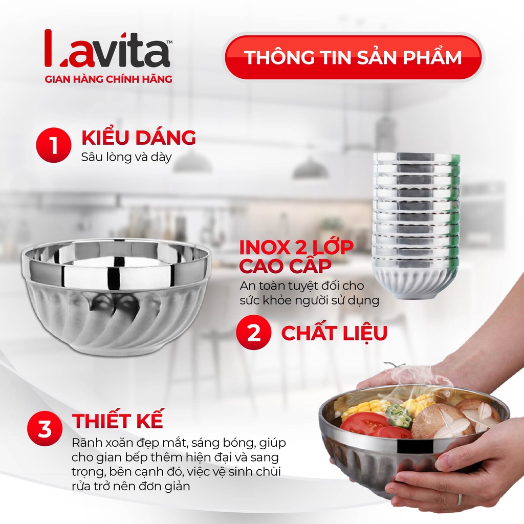Tô bát chén inox kiểu xoắn 2 lớp cách nhiệt - nhiều size khác nhau ...