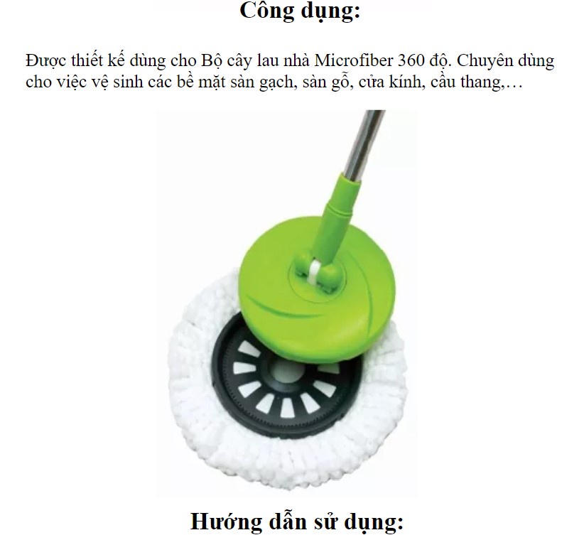 Mô tả Bông lau thay thế Bộ cây lau nhà 360 độ 3M™ Scotch-Brite™, thấm hút nước tốt, 32.5x32.5cm - 3