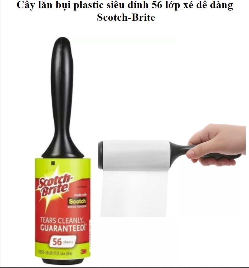 Mô tả Cây lăn bụi 56 lớp 3M™ Scotch-Brite™, xé dễ dàng, không để lại keo, 1 cây, 10cmx4.6m, Giúp lấy sạch bụi bẩn - 1