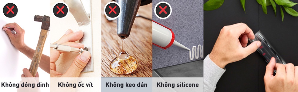 Mô tả Băng keo hai mặt 3M™ Scotch®, trong suốt, siêu dính, độ bền cao, chống tia UV, kéo nhẹ nhàng, 1 cuộn, Dùng trong nhà - 5