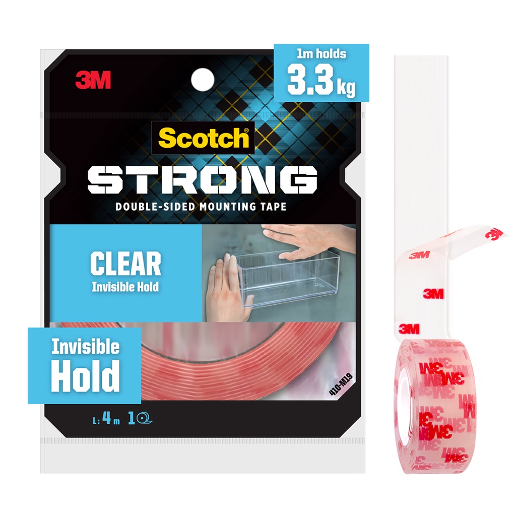 Mô tả Băng keo hai mặt 3M™ Scotch®, trong suốt, siêu dính, độ bền cao, chống tia UV, kéo nhẹ nhàng, 1 cuộn, Dùng trong nhà - 8