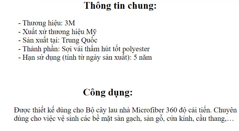 Mô tả Combo 2 Bông lau thay thế (dùng cho Bộ cây lau nhà 360 độ thông minh Thế hệ mới) 3M™ Scotch-Brite™, thấm hút nước tốt - 2