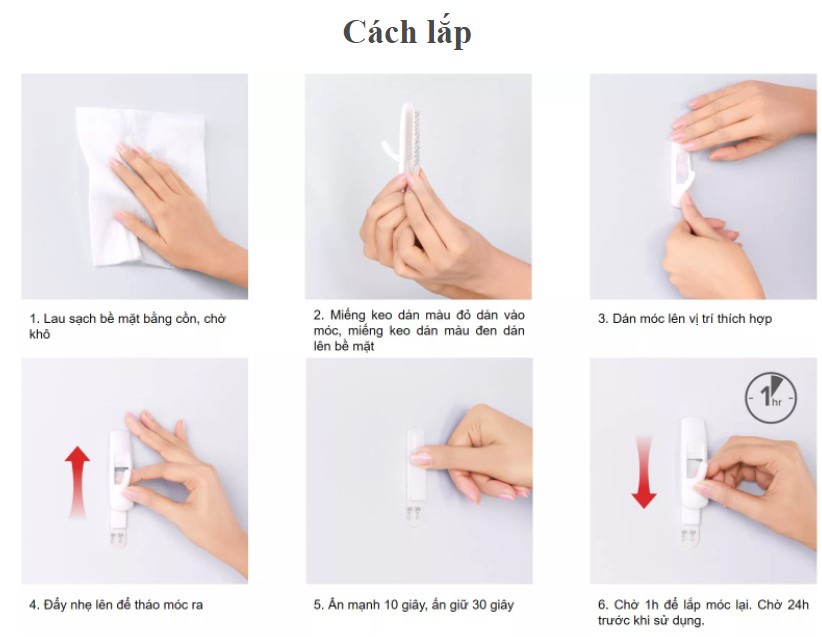 Mô tả Móc dán tường Jumbo 3M™ Command™, 17004ANZ, độ bền cao, bám cực chắc, chịu lực 3.4kg, vỉ 1 cái, Dùng sắp xếp nhà cửa - 6