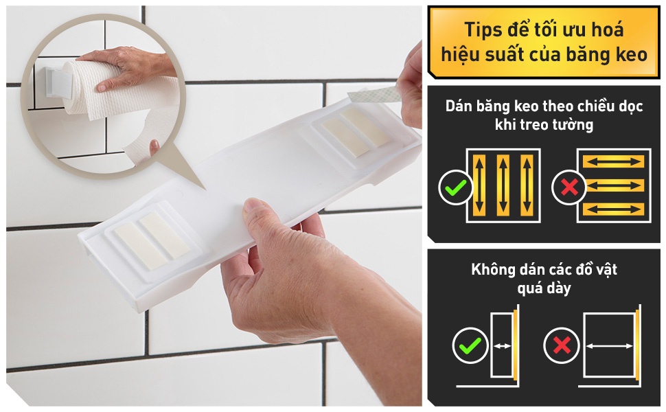 Các bề mặt sử dụng băng keo 3M Scotch
