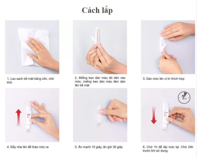 Mô tả Móc dán tường chịu lực 1.3kg 3M™ Command™, 17001, độ bền cao, bám cực chắc, chịu lực 1.3kg, vỉ 2 cái - 6