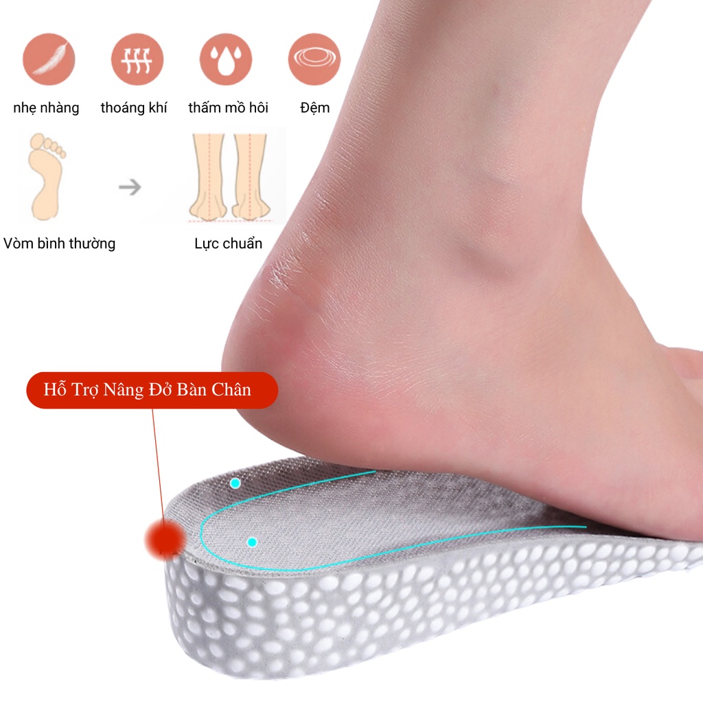 Mô tả Lót Giày Cao Su Non Tăng Chiều Cao Ultraboost MINSU M7019 Miếng Độn Đế Nâng Chiều Cao cho Giày Thể Thao Nam Nữ, Da Lộn - 6