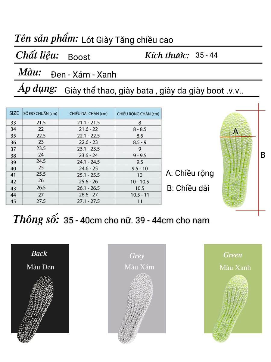 Mô tả Lót Giày Cao Su Non Tăng Chiều Cao Ultraboost MINSU M7019 Miếng Độn Đế Nâng Chiều Cao cho Giày Thể Thao Nam Nữ, Da Lộn - 11
