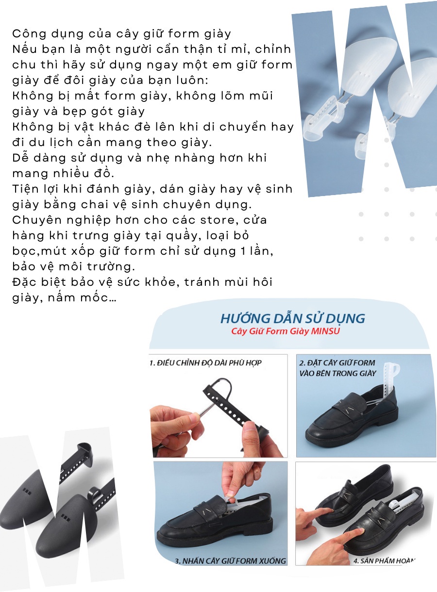 Mô tả Cây Giữ Form Giày MINSU Shoe Tree M2315 Nam Nữ Tùy Chỉnh Theo Size là Dụng Cụ Không Thể Thiếu Để Độn Giữ Dáng Giày - 6