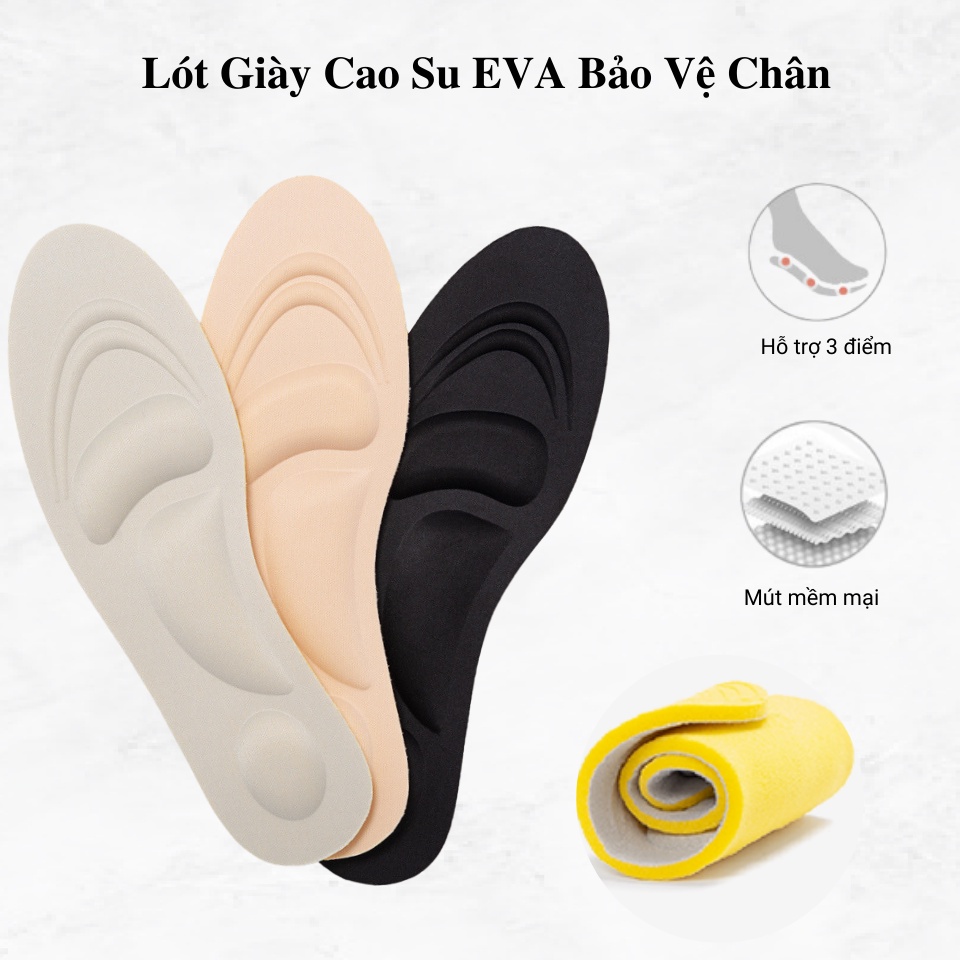 Mô tả Lót Giày Thể Thao Sneaker Bảo Vệ Chân Nam Nữ 4D MINSU M2312 Cao Su EVA Thấm Hút, Khửi Mùi Hôi Chân, Miếng Đệm Cực Êm - 3