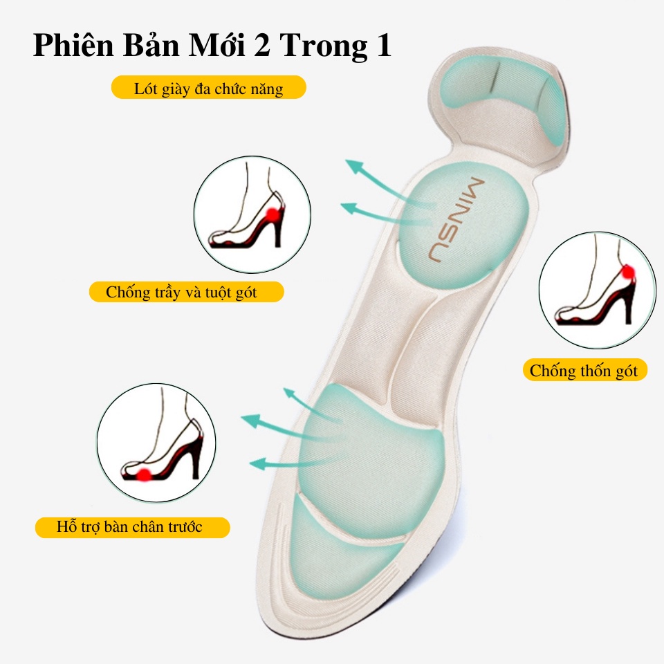 Mô tả Lót Giày Nữ 7D MINSU M2301 Bảo Vệ  Êm Chân, Chống Trầy Thốn Gót, Chống Rộng, Rớt Gót Cho Giày Cao Gót, Búp Bê - 4