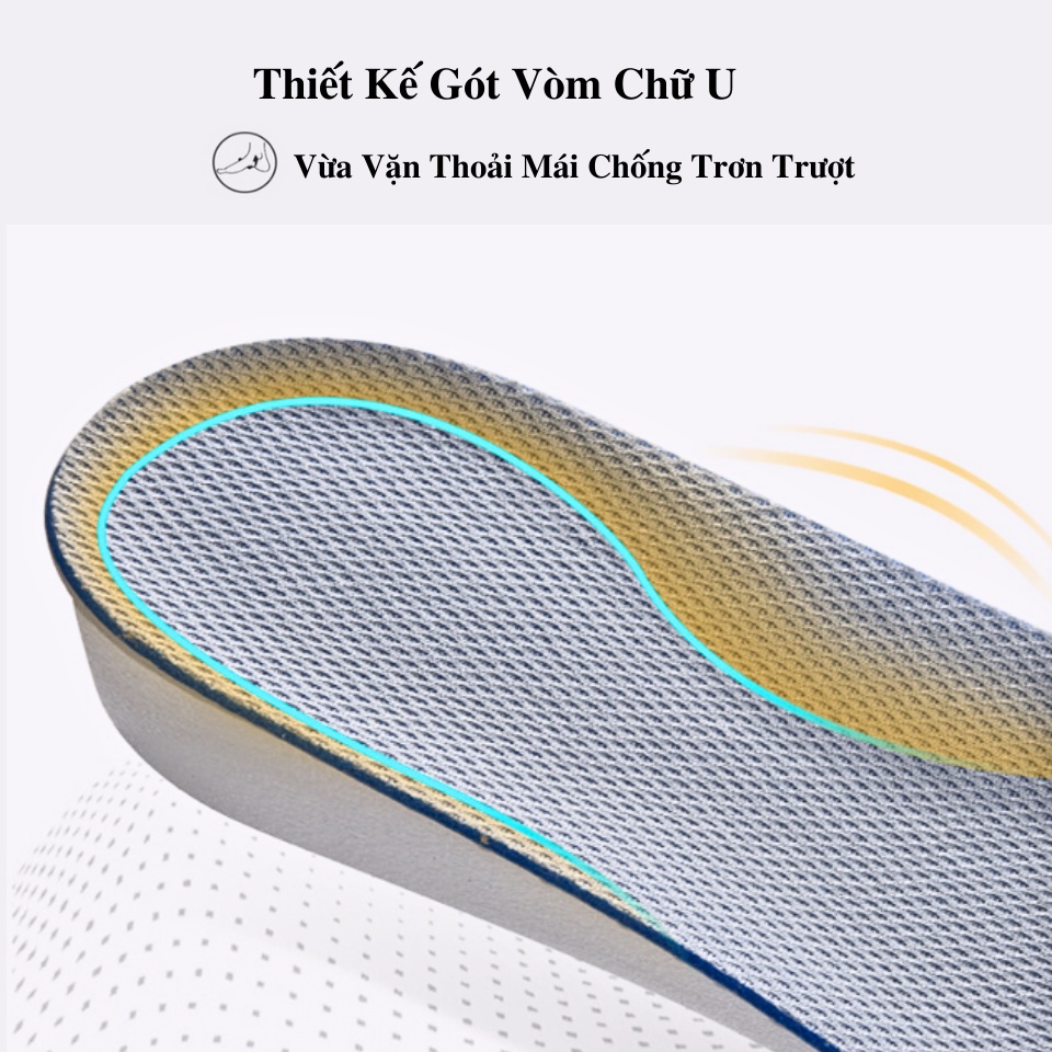 Mô tả Lót Giày Thể Thao Sneaker Độn Đế Tăng Chiều Cao Nam Nữ MINSU M5501 Đệm Nâng Cao Chân Khử Mùi Thoáng Khí Chống Hôi Chân - 5