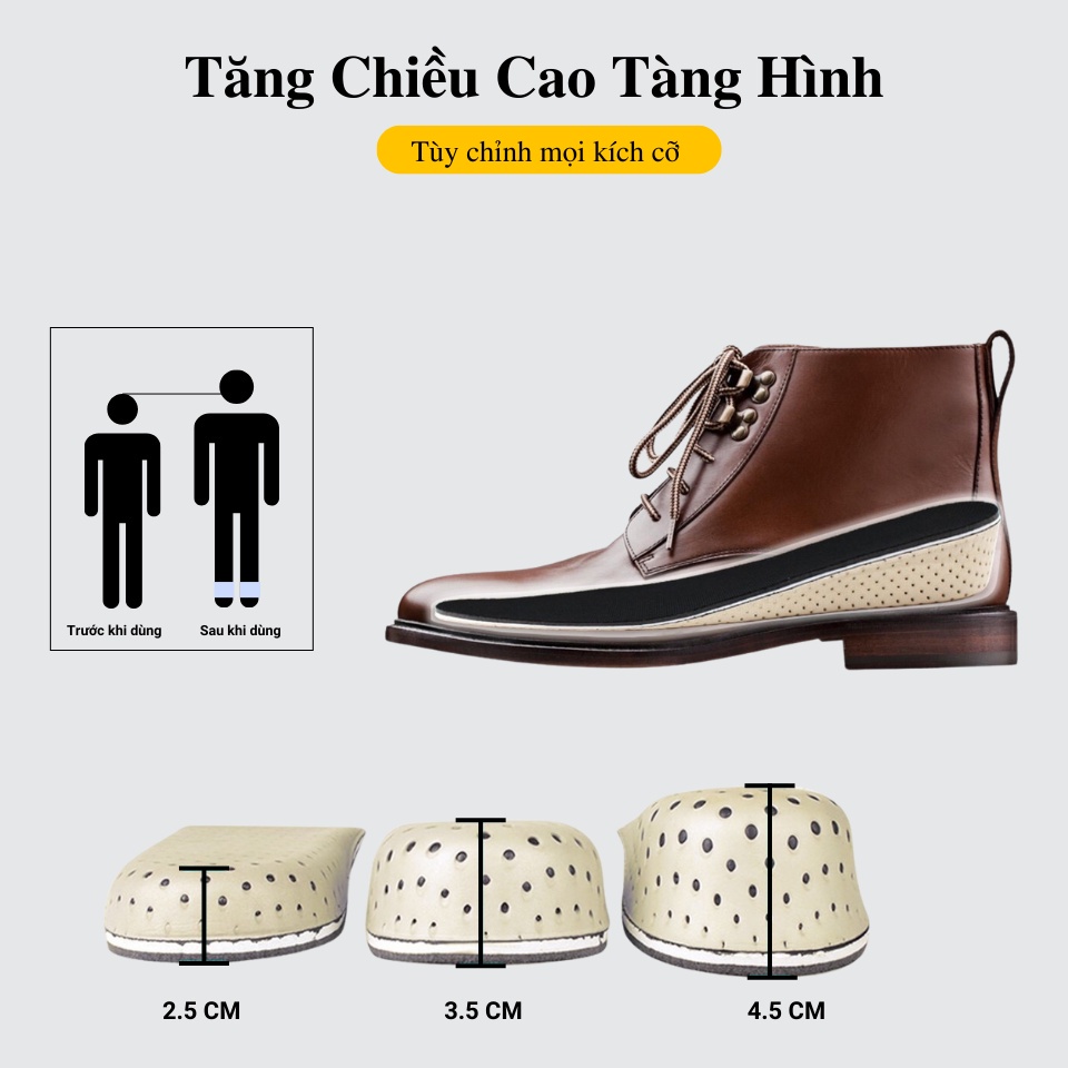 Mô tả Lót Giày Tăng Chiều Cao Cả Bàn và Nửa Bàn Chân Nam Nữ Cao Cấp MINSU M7018 Chuyên Dùng cho Giày Thể Thao Sneaker Độn Đế - 7