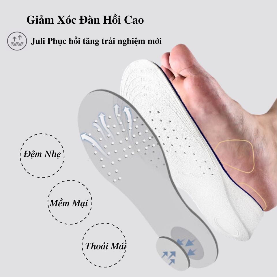Mô tả Lót Giày Thể Thao Sneaker Độn Đế Tăng Chiều Cao Nam Nữ MINSU M5501 Đệm Nâng Cao Chân Khử Mùi Thoáng Khí Chống Hôi Chân - 6