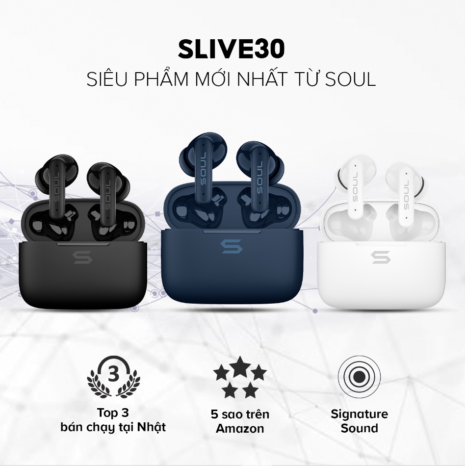 Mô tả Tai nghe TrueWireless SOUL S-Live 30 - Công nghệ chống ồn ENC, Kháng nước IPX4, Bluetooth 5.3, Độ trễ 60ms, BH 12 tháng - 1