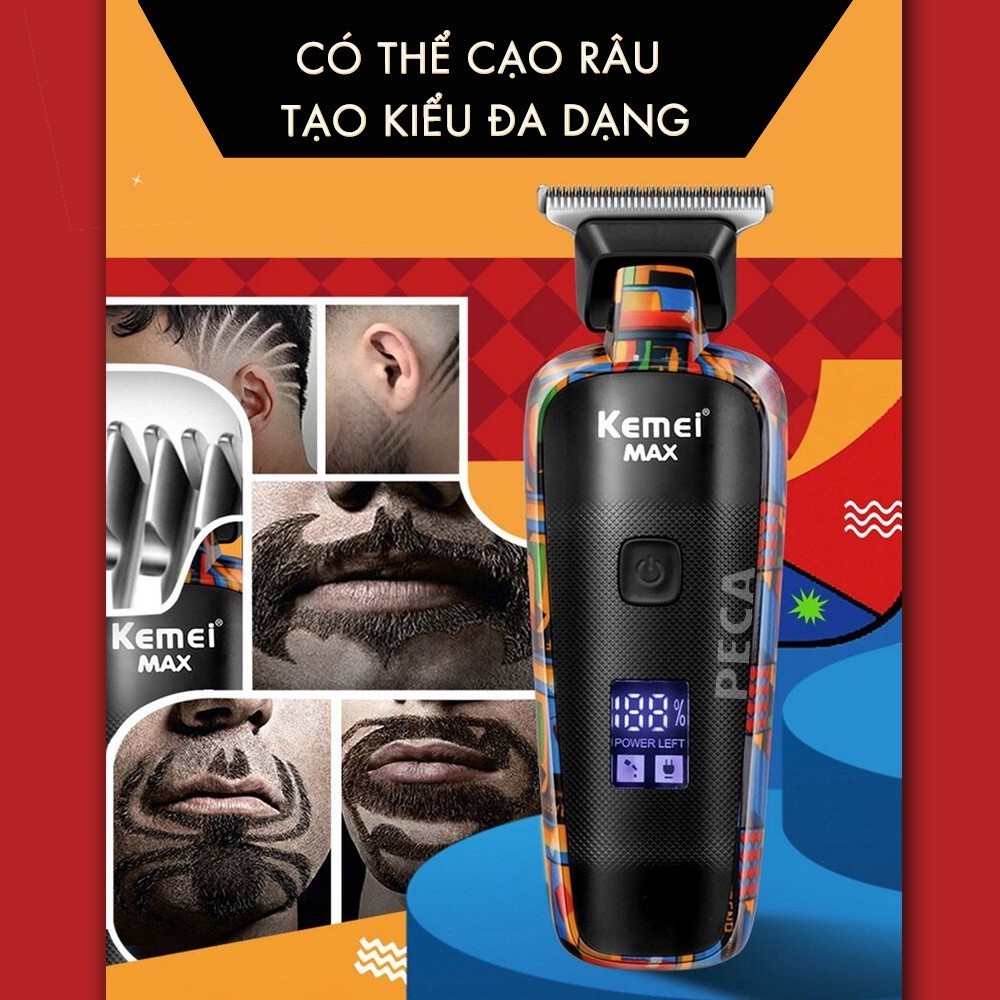 Mô tả Tông đơ chấn viền Kemei KM-MAX5090 màn hình LCD thông minh, thiết kế độc đáo, có thể cắt tóc,chấn viền, cạo râu - 6
