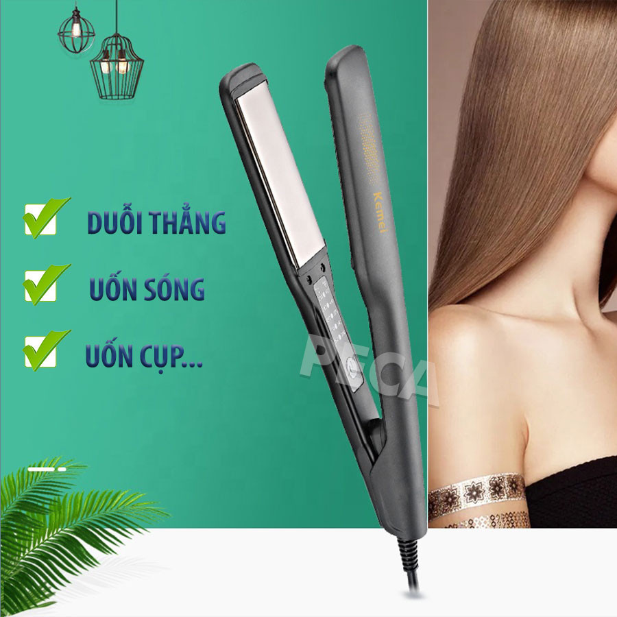 Mô tả Máy duỗi tóc điều chỉnh 5 mức nhiệt Kemei KM-2518 sử dụng được cho mọi loại tóc có thể là ép tóc, uốn cụp, uốn sóng - 2