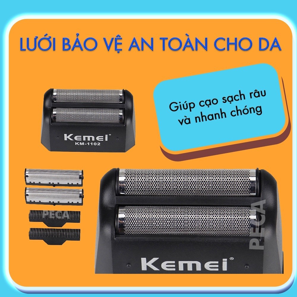 Mô tả Lưỡi máy cạo râu thay thế cho các dòng cạo râu Kemei KM-1102, KM-1102H, dễ tháo lắp - 3