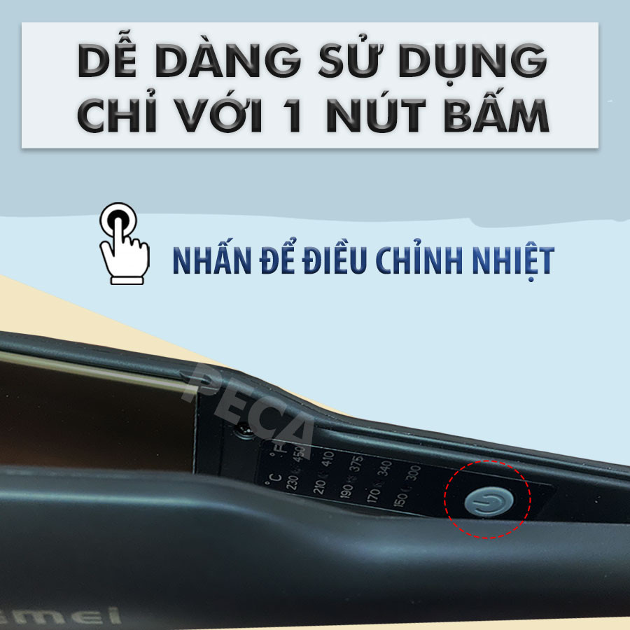 Mô tả Máy duỗi tóc điều chỉnh 5 mức nhiệt Kemei KM-2518 sử dụng được cho mọi loại tóc có thể là ép tóc, uốn cụp, uốn sóng - 4