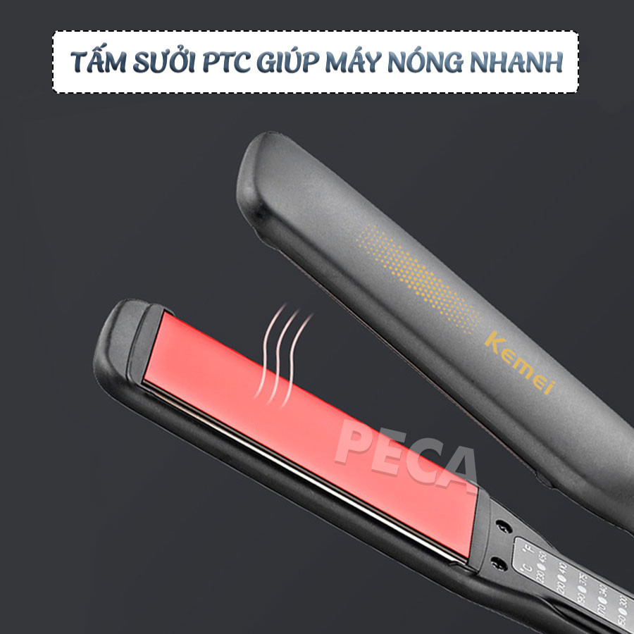 Mô tả Máy duỗi tóc điều chỉnh 5 mức nhiệt Kemei KM-2518 sử dụng được cho mọi loại tóc có thể là ép tóc, uốn cụp, uốn sóng - 6