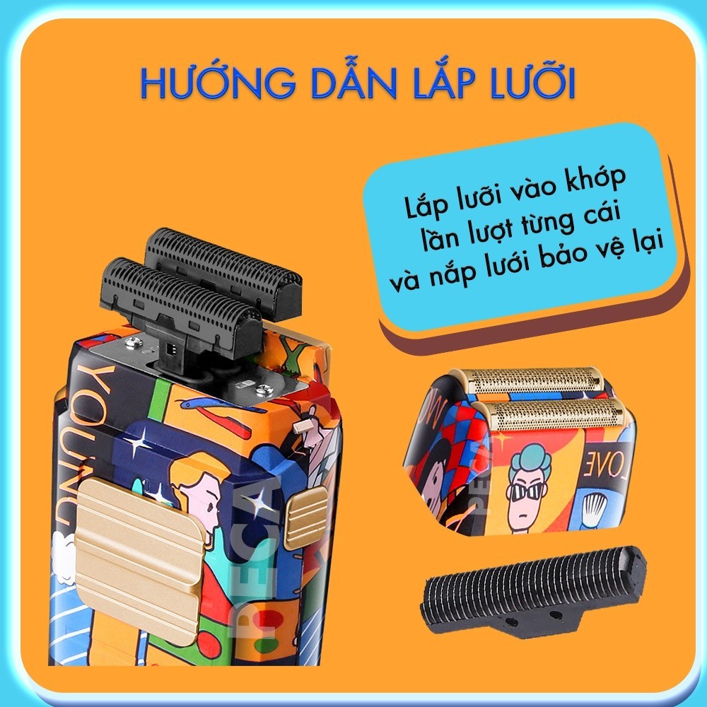 Mô tả Lưỡi máy cạo râu thay thế cho các dòng cạo râu Kemei KM-1102, KM-1102H, dễ tháo lắp - 8