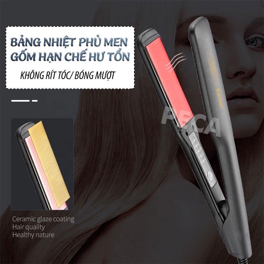 Mô tả Máy duỗi tóc điều chỉnh 5 mức nhiệt Kemei KM-2518 sử dụng được cho mọi loại tóc có thể là ép tóc, uốn cụp, uốn sóng - 9