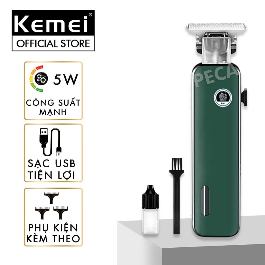 Mô tả Tông đơ chấn viền cao cấp Kemei KM-5098 thiết kế độc đáo kết hợp cạo đầu, khắc tóc, fade trắng chân tóc- Hàng chính hãng - 1