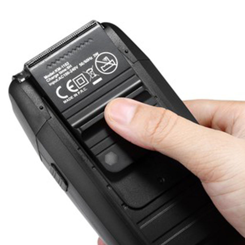 Mô tả Máy cạo râu khô Kemei KM-1102 chuyên nghiệp với công suất mạnh mẽ có thể cạo trắng chân tóc, fade 2 lưỡi kép cao cấp - 2