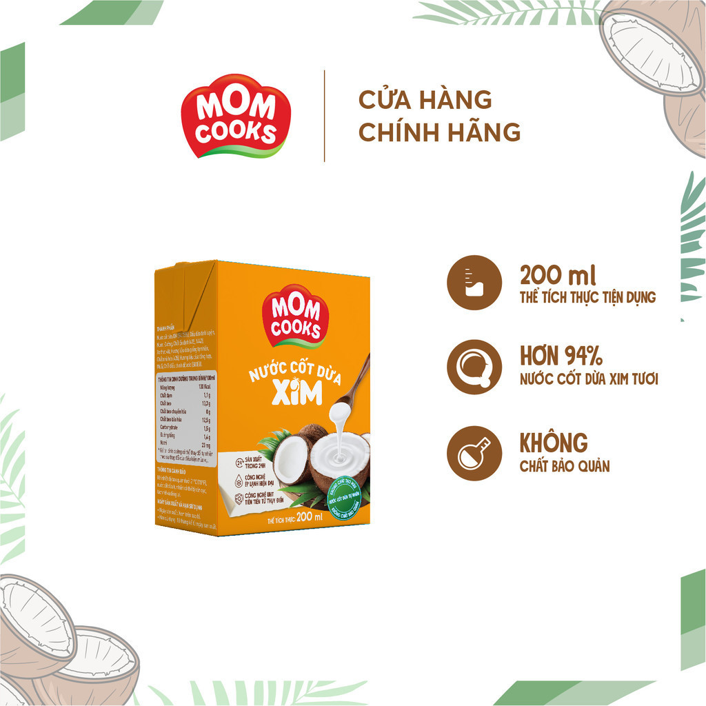 Mô tả Nước Cốt Dừa Mom Cooks 200ml/Hộp - 2