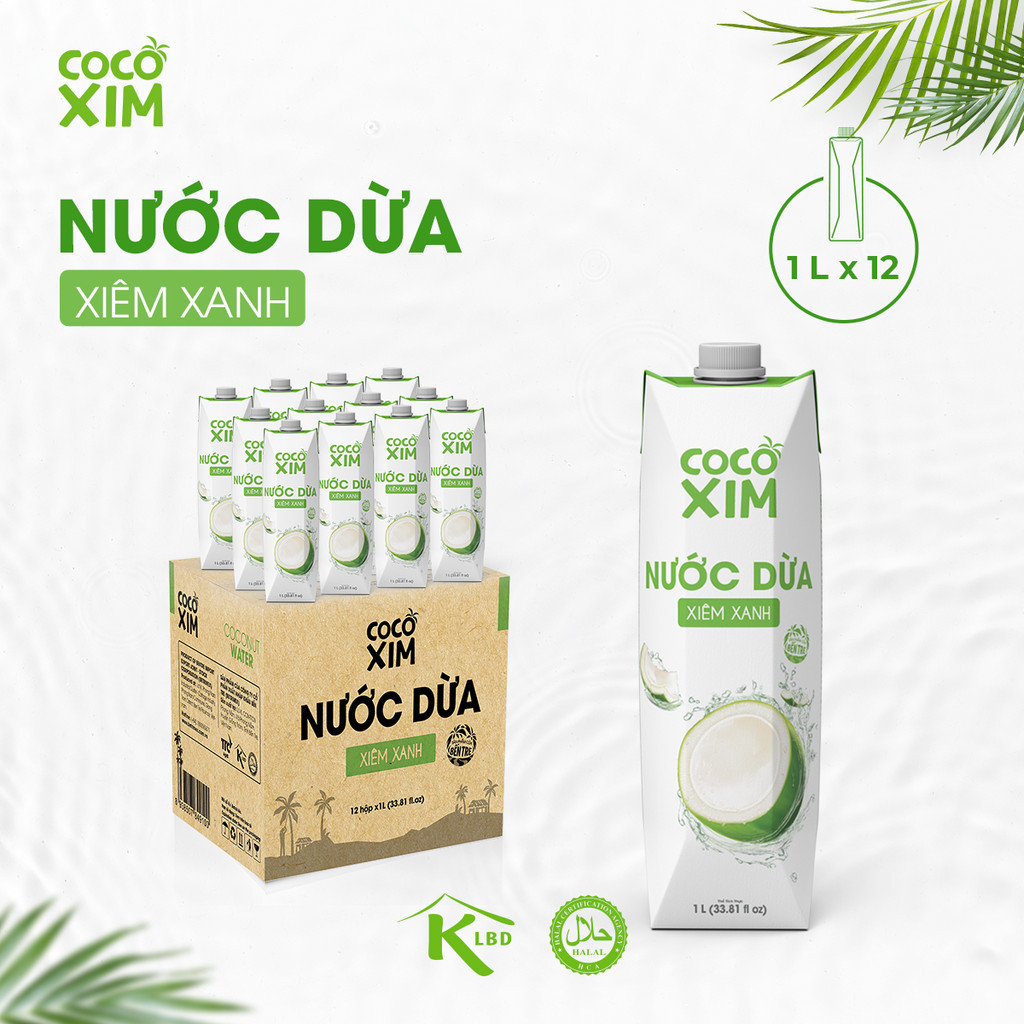 Mô tả Thùng 12 Hộp Nước dừa đóng hộp Cocoxim Xanh dung tích 1000ml/Hộp - 3