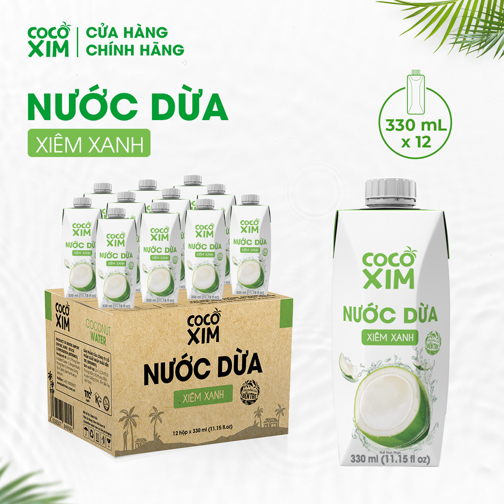 Mô tả THÙNG 12 Hộp Nước dừa đóng hộp Cocoxim Xanh dung tích 330ml/Hộp - 2