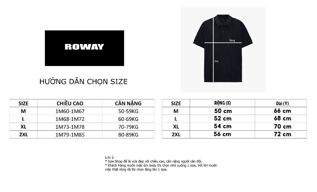 Áo Polo nam ROWAY cotton thoáng mát, thấm hút, form regular, polo tay ...
