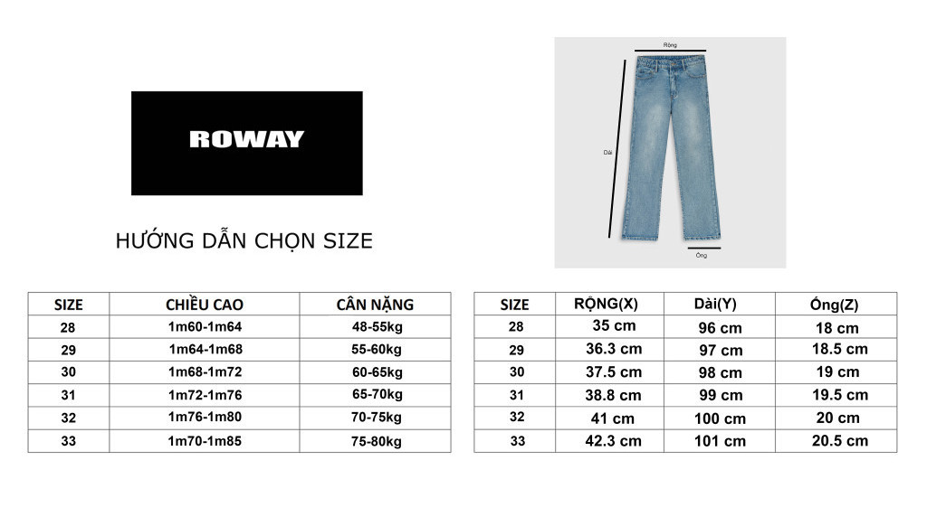 Quần jean nam ROWAY, vải denim cotton, form suông | Jean xanh nhạt ...