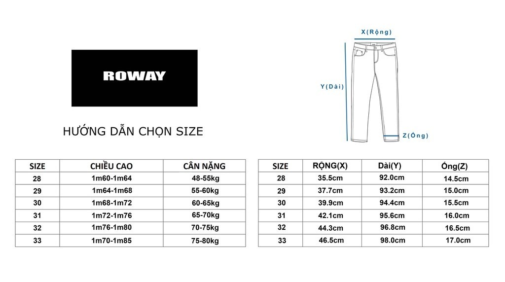 Mô tả Quần jean nam ROWAY vải denim co giãn nhẹ, form slim, Jean đen trơn - 1