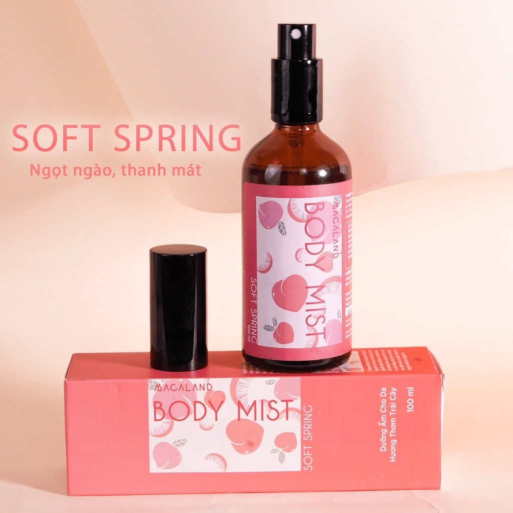 Mô tả Body Mist đào Soft Spring MACALAND 20ml/100ml hương trái cây đào ngọt ngào tươi mát - 2