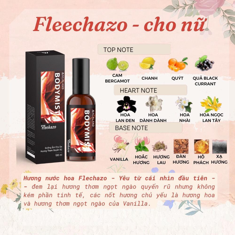 Mô tả Body Mist xịt thơm toàn thân MACALAND 20ml/35ml/100ml xịt hương nước hoa kết hợp dưỡng ẩm cho da - 10