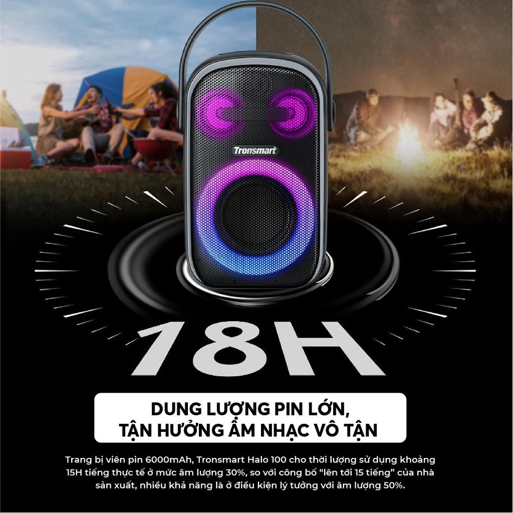Mô tả Loa Bluetooth 5.3 Karaoke TRONSMART HALO 100/110 (kèm mic) | Công suất 60W | Tích hợp sạc dự phòng | Bảo hành 12 tháng - 3