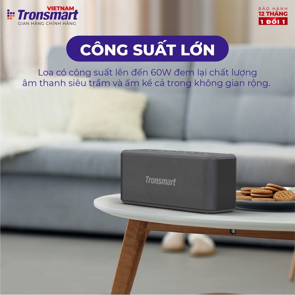Mô tả Loa Bluetooth Tronsmart Element Mega Pro | Công suất 60W | Công nghệ SoundPulse | Cảm Ứng Chạm | Bảo Hành 12 tháng - 3