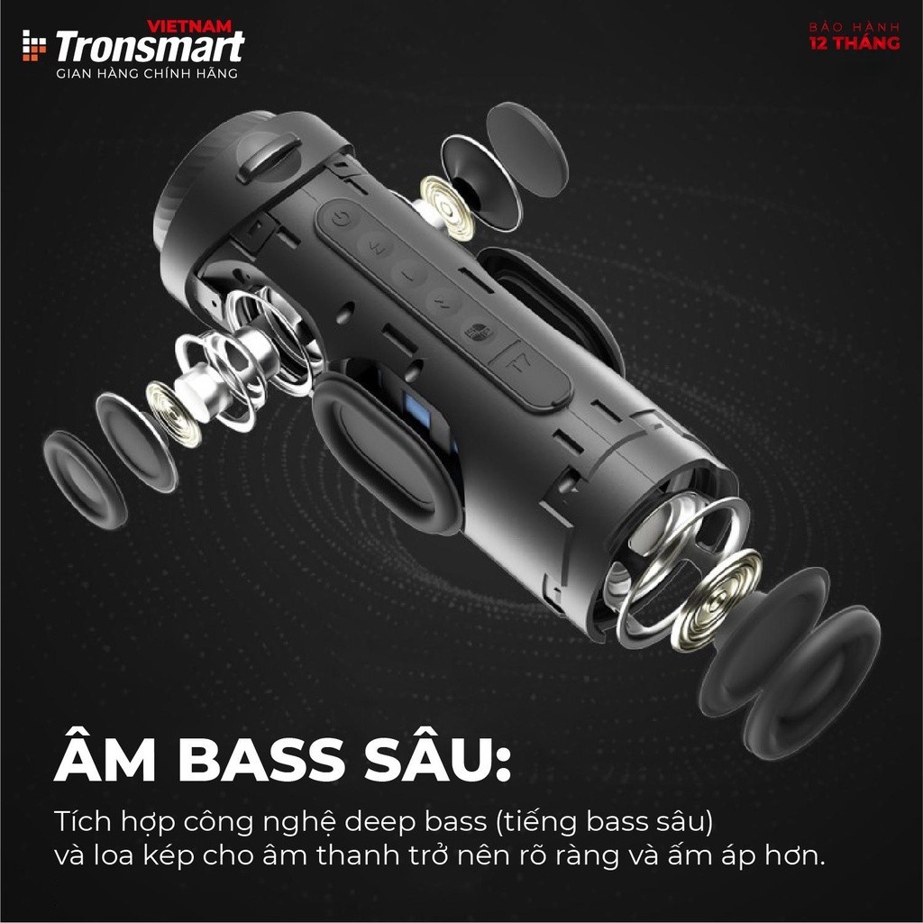 Mô tả Loa Bluetooth Tronsmart T7 V5.3 | Công suất 30W | Âm thanh 360° | Chống nước IPX7 | Hỗ trợ thẻ nhớ | Bảo hành 12 tháng - 6