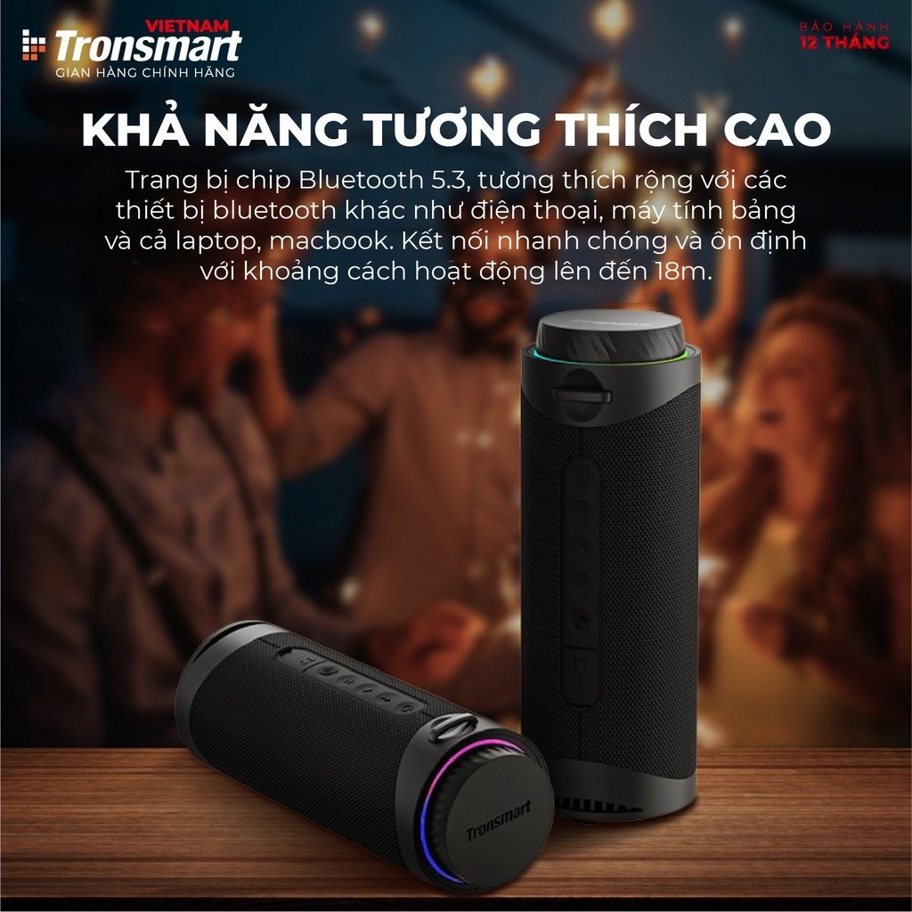 Mô tả Loa Bluetooth Tronsmart T7 V5.3 | Công suất 30W | Âm thanh 360° | Chống nước IPX7 | Hỗ trợ thẻ nhớ | Bảo hành 12 tháng - 7