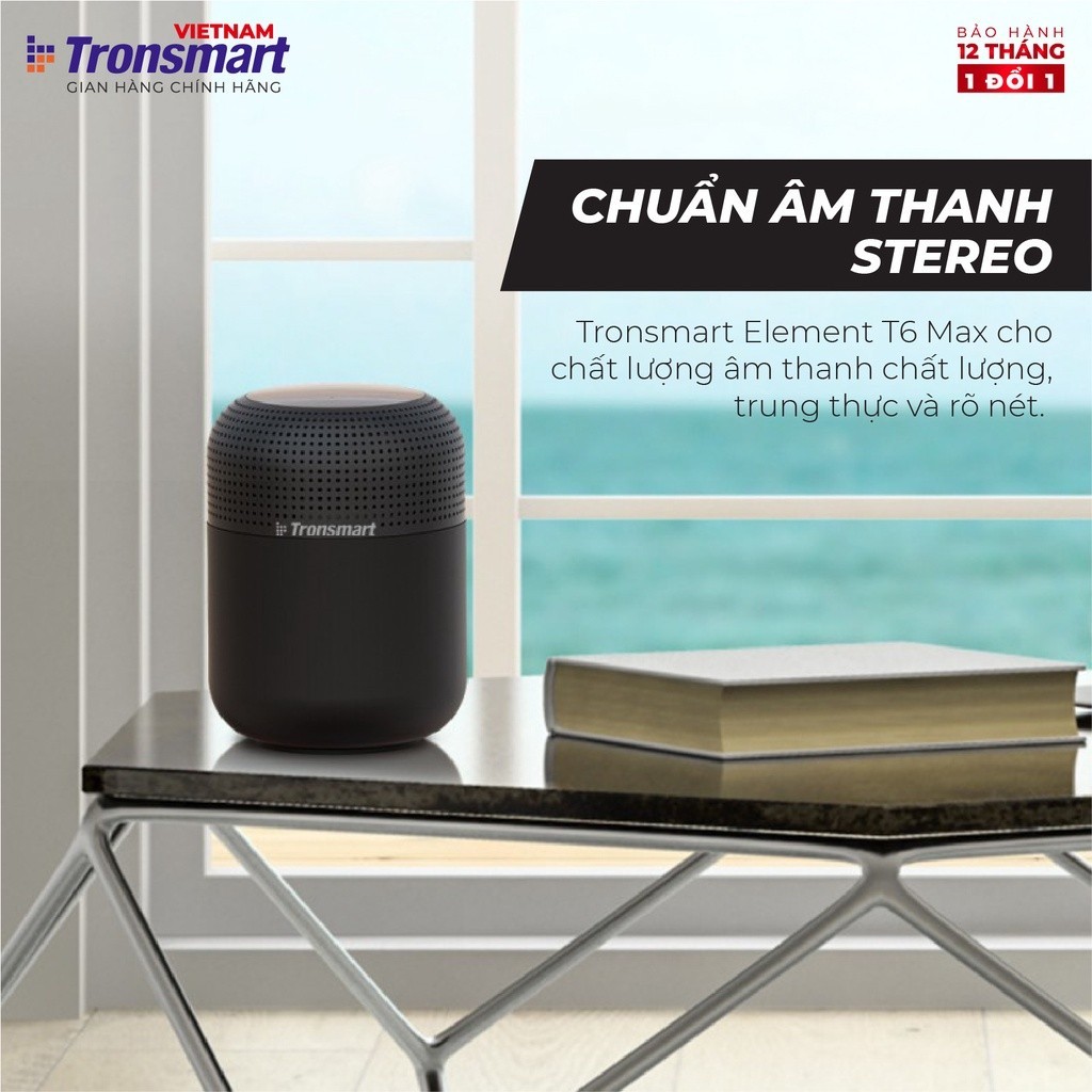 Mô tả Loa Bluetooth Tronsmart Element T6 Max | Công suất 60W | Âm thanh vòm 360° | 20H phát nhạc | Bảo hành 12 tháng - 1