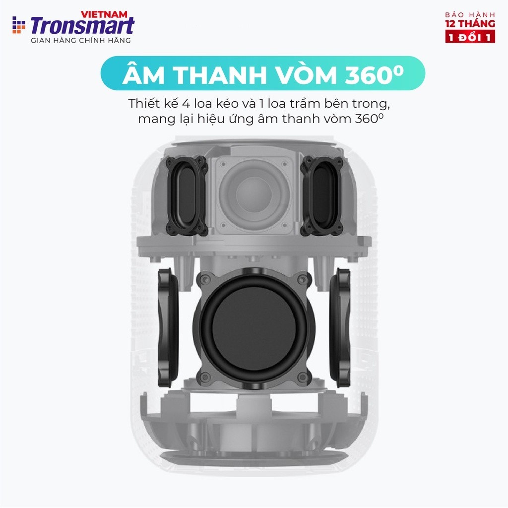 Mô tả Loa Bluetooth Tronsmart Element T6 Max | Công suất 60W | Âm thanh vòm 360° | 20H phát nhạc | Bảo hành 12 tháng - 3
