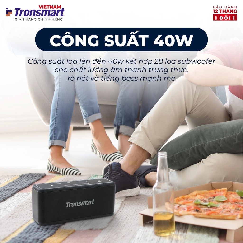 Mô tả Loa Bluetooth Tronsmart Element Mega | Công suất 40W | Công nghệ âm thanh 3D | 15h chơi nhạc | Bảo Hành 12 tháng - 2