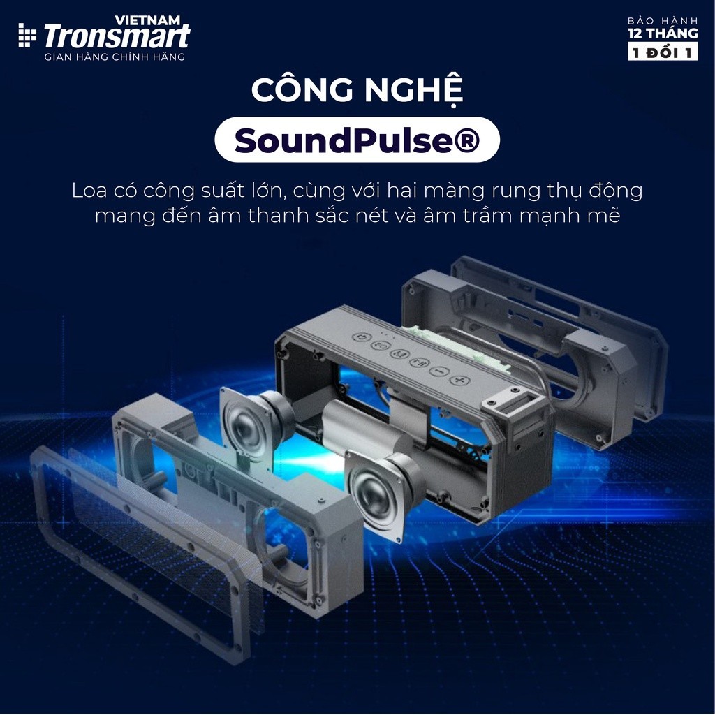 Mô tả Loa Bluetooth Tronsmart Element Force+ Công suất 40W | 15H chơi nhạc | 3 chế độ Bass | Bảo hành 12 tháng - 5